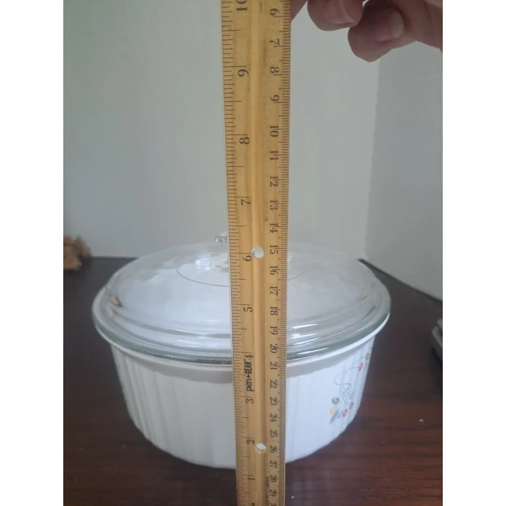 Vintage Corningware English Meadow 2quart Ribbed Round Casserole Dish